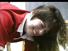 Schoolgirls spanked in front of the class
