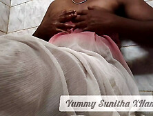 Yummy Sunitha in wet transparent dress with fully aroused nipples