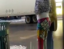 Sexy Ass Jiggling In Bus Stop