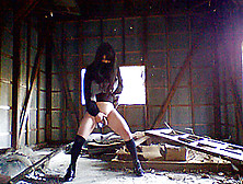 Beautiful Transgender Woman Masturbates In An Abandoned Warehouse