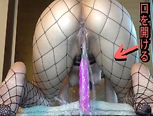 Asian Nympho Mounts In Different Positions Close Up In Her Fishnet Stockings