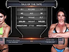 Lesbo Wrestling, Agatha Tasty Sits on Brandi Mae’s Face