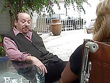 Big Breasted Older Gal Takes Strapon From Young Perky Tits.  (18+)