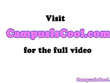 Real college teen in cocksucking contest