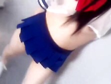 Cute Asian girl in Cosplay suck cock squirting in sofa with wet tight pussy 制服少女的诱惑高潮