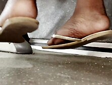 Black soles on the bus