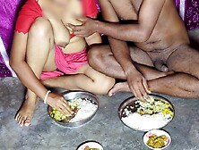 Indian Husband And Wife Eat Food