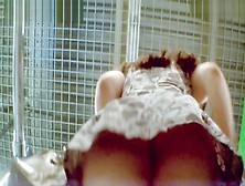 Hot Upskirt (fake) By Chestnut Head At The Cash Desk