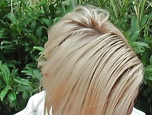 Blonde cracks her ankle - Luckily help is coming