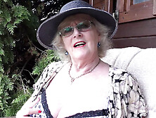 Auntjudys - 66Yo Hairy Mature Gilf Mrs.  Claire Sucks Your Cock In The Garden (Pov)