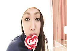 Pretty Asian babe serves the hard dicks at the same time