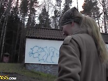 Evelina Juliet in lusty amateur fuck video filmed in the woods