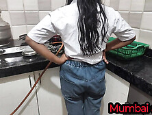 Desi college girl fucks boyfriend in kitchen with blowjob and creampie - Mumbai Ashu homemade sex