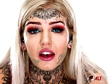 Amber Luke 666 Face Tattoo