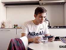 SHAME4K.  Perv jerks off peeping on mother I'd like to fuck in washroom and this babe catches him