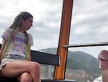 Public Penis Flashing on the Ferris wheel - Stranger Slut Help me Jizz in her Mouth