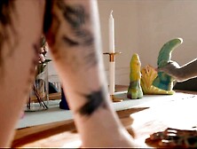 sexy Tattoo Lesbo Anal Screw + i SQUIRT on a Pornstar - Eden Ivy