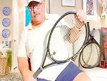 Tennis Daddy Has Biggest Handsfree At End! Incredible