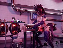 Double dicked dragon futa fills Tristana to the brim