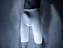 Bulging Boner In White Compression Shorts