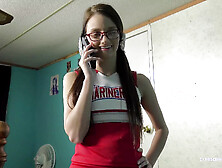 Farrah Valentine - Cheerleader gives her stepbrother a handjob to take her to practice!