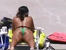 Candid Two Hot Sexy Asians Beach Crotch Shot 149,  Nice Ass