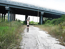 Za Za Strip Under The Bridge With Trucks