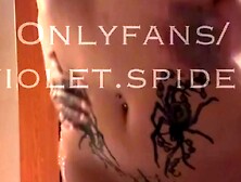 Tattooed teen wench touches herself in the shower - Preview