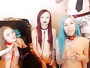 Three EMO sex kittens and a jock live on webcam