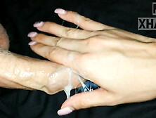 Gentle handjob with an incredibly beautiful hand