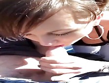 Cute Minx Gives a Blowjob in a Car