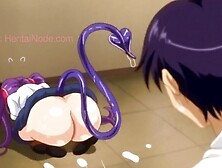 Kinky anime demon chick with pigtails takes a passionate pounding