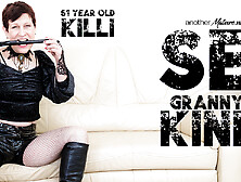 Killi Is A 61 Year Old Kinky Granny That Loves To Get Her Pussy Wet When Being Alone On The Sofa