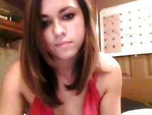 Brunette masturbates - and orgasms- on cam for her boyfriend