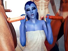 [OVERWATCH] Widowmaker gangbanged in the sauna 3D asian cartoon