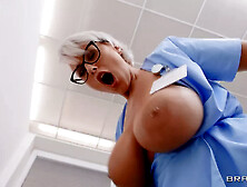 Short-Haired Nurse In Glasses Fucks Young Spanish Dude