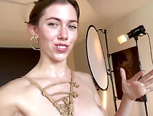 Goddess Brunette Spreads Ass While Modeling For Bdsm/fetish Art Project In Berlin