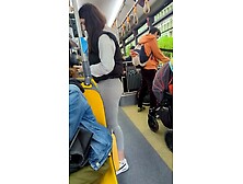 Massive teen ass caught on cam in a bus