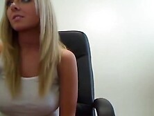 Busty Blonde Brittany Gets Her Big Beautiful Tits Out On Cam