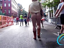 Gorilla Costume Hot Gal Half Naked Walking