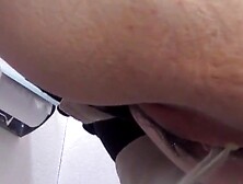 Japanese teenies' bathroom pee fest on closeup camera