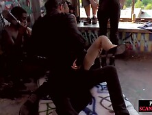Slut fucked and humiliated in public