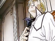 Hentai pussy lips are around the sticking rod