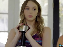 After Their Workout Hot Ginger & Blonde Lily Larimar & Lumi Ray Makeout