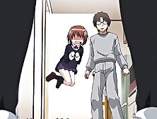 Nerdy anime girl moans while being probed with a big hard dick