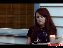 Cute Redhead Masturbating Outside