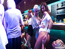 Horny Lesbian Girls Have Fun In The Night Club