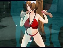 [CM3D2] - Dead Or Alive Anime,  Mai Shiranui Plays With 2 Guys