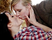 JoyBear Two lesbian girls in a barn