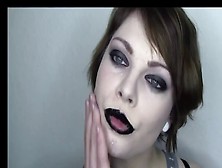 Glossy Black Lips And Dripping Wet Tongue Mouth Fetish